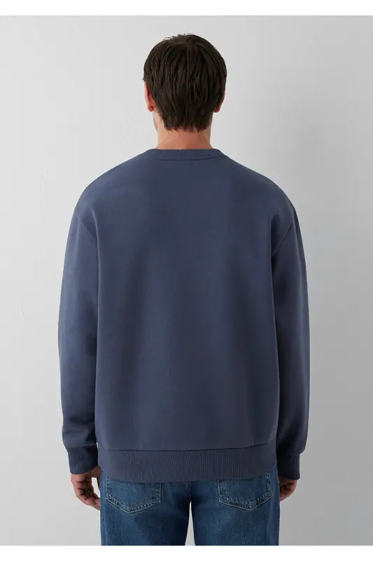 Bisiklet Yaka Lacivert Basic Sweatshirt 0S10276-70759 - Lacivert - 5
