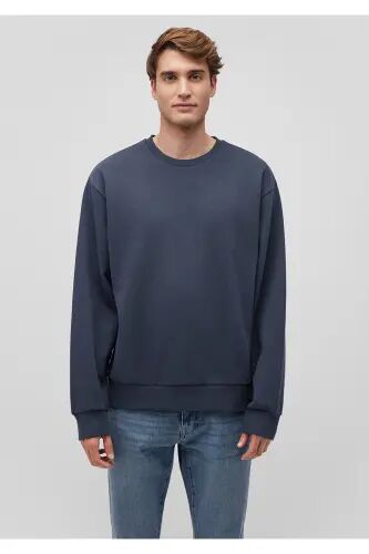 Bisiklet Yaka Lacivert Basic Sweatshirt 0S10276-87822 - Lacivert-87822 - 3