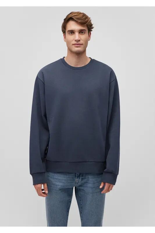 Bisiklet Yaka Lacivert Basic Sweatshirt 0S10276-87822 - Lacivert-87822 - 3