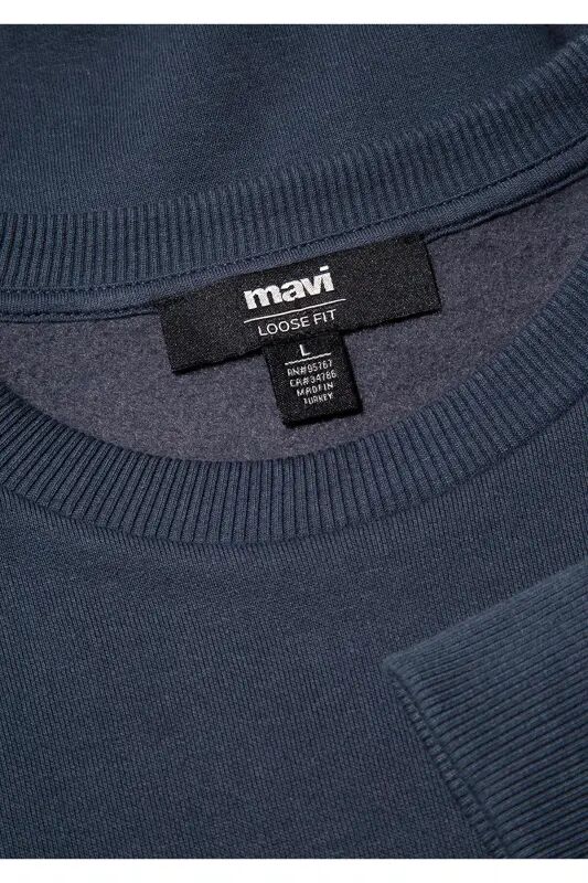 Bisiklet Yaka Lacivert Basic Sweatshirt 0S10276-87822 - Lacivert-87822 - 6