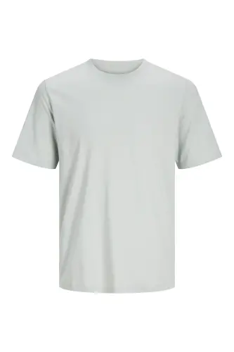 Bisiklet Yaka Logo Baskili Büyük Battal Beden Tisört-açıkgri - 3