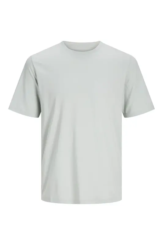 Bisiklet Yaka Logo Baskili Büyük Battal Beden Tisört-açıkgri - 3