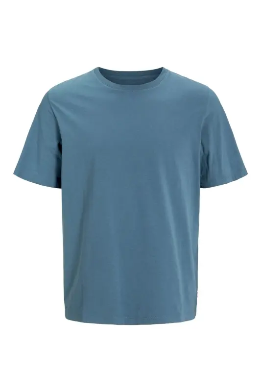 Bisiklet Yaka Logo Baskili Büyük Battal Beden Tisört-okyanusmavisi - 3