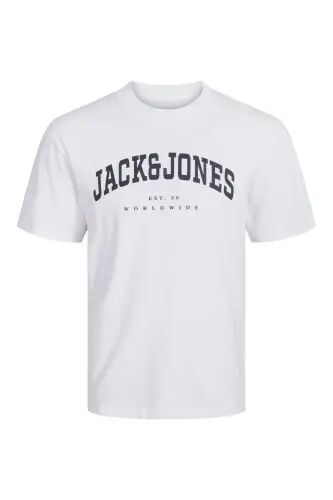 Bisiklet Yaka Logo Baskili Tisört Beyaz - White-Caleb - Jack & Jones (1)