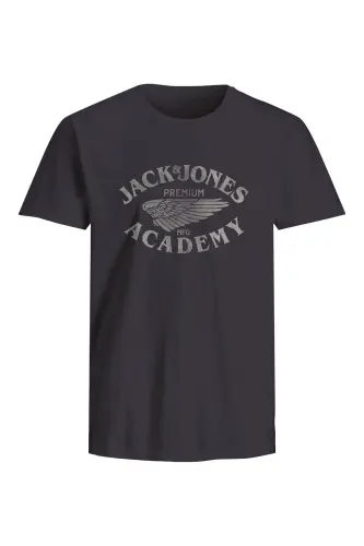 Bisiklet Yaka Logo Baskili Tisört-Lacivert - JACK & JONES (1)