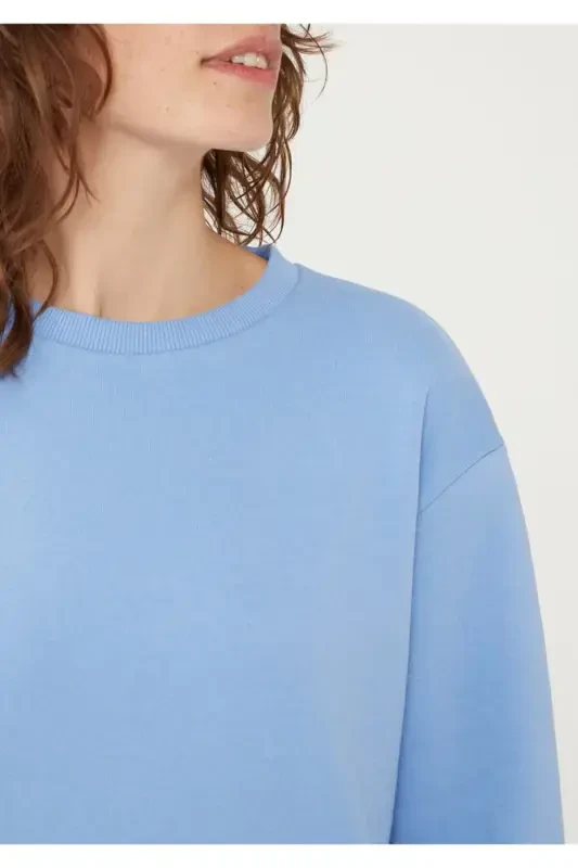 Bisiklet Yaka Mavi Basic Sweatshirt 1611770-35123-Mvi - 5