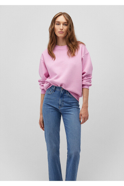 Bisiklet Yaka Pembe Basic Sweatshirt 1610198-71117 - 22