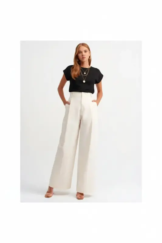 Bisiklet Yaka Penye T-shirt-BLACKK-BLACK - 2