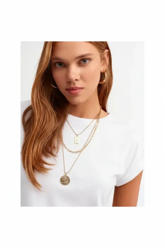 Bisiklet Yaka Penye T-shirt-WHiTE-white - 1