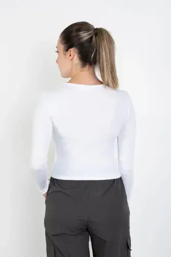 Bisiklet Yaka Ribanalı Modal Bluz B13342-n3 - 5