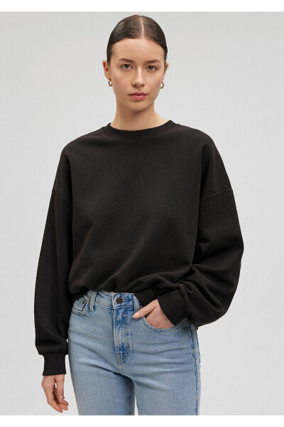 Bisiklet Yaka Siyah Basic Sweatshirt 1611770-900 - 20