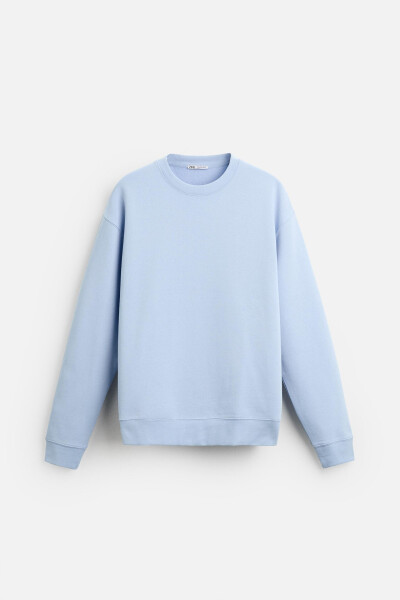 Bisiklet yaka sweatshirt, gök mavisi - 16