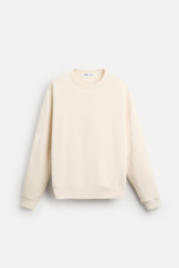 Bisiklet yaka sweatshirt, kirli beyaz - 6