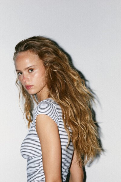 BİSİKLET YAKA T-SHIRT-çizgili - 3