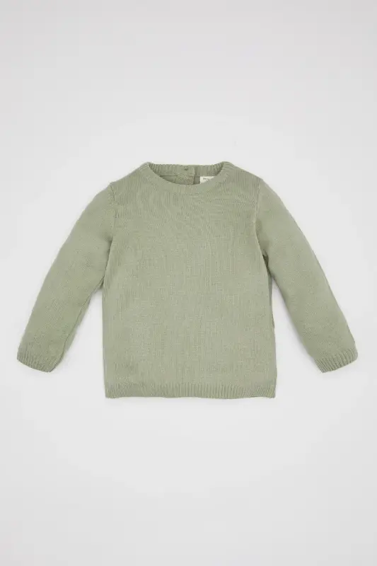 Bisiklet Yaka Triko Basic Kazak Erkek Bebek A5036A524AU - Yeşil-GN1135 - 1