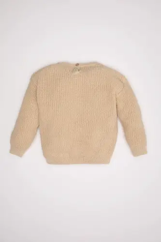 Bisiklet Yaka Triko Kazak Kız Bebek C8324A524WN - kum - 5