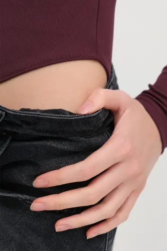 Bisiklet Yaka Uzun Kollu Basic Bodysuit Z0107-ASN75-Gardenya - 5