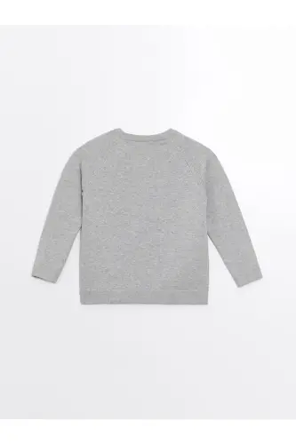 Bisiklet Yaka Uzun Kollu Erkek Bebek Triko Kazak-GREY MELANGE - LC WAIKIKI (1)