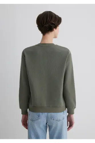 Bisiklet Yaka Yeşil Sweatshirt 1S10183-70121-Gri - 6