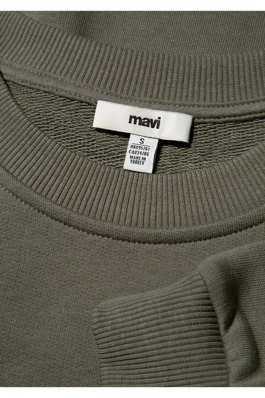 Bisiklet Yaka Yeşil Sweatshirt 1S10183-70121-Gri - 8