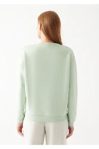 Bisiklet Yaka Yeşil Sweatshirt 8816126-33979 - Yeşil-33979 - 4