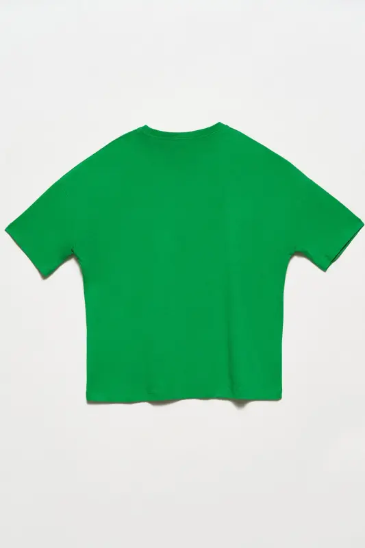 Bisiklet Yoqa Asosiy Futbolka Yashil-Yashil - 2