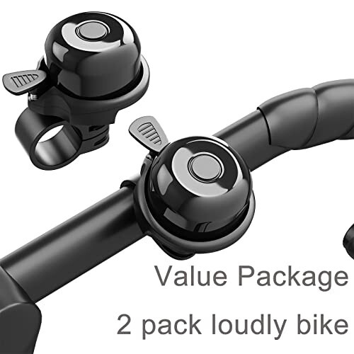 2 Pack Classic Bike Bell, Bicycle Bell Loud Crisp Clear Sound Bicycle Bike Bell City Bike BMX Bike Sports Bike for Adults Kids Right Hand/Left Hand Use - 5