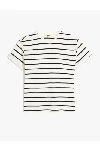 Bisklet yoqali qisqa yengli paxtali futbolka - 1