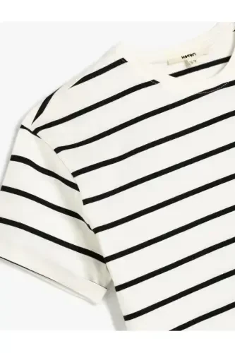 Bisklet yoqali qisqa yengli paxtali futbolka - 3