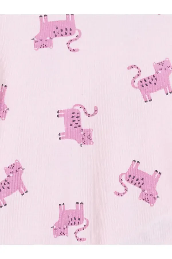 Biskvit Yaka Baskılı Qiz Bebek Pijama Takımı - 3