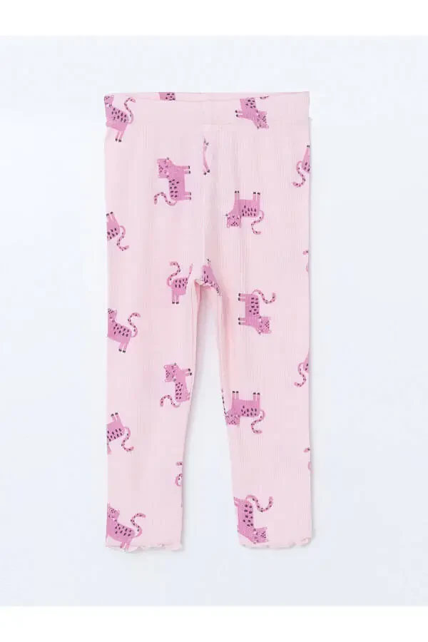 Biskvit Yaka Baskılı Qiz Bebek Pijama Takımı - 5