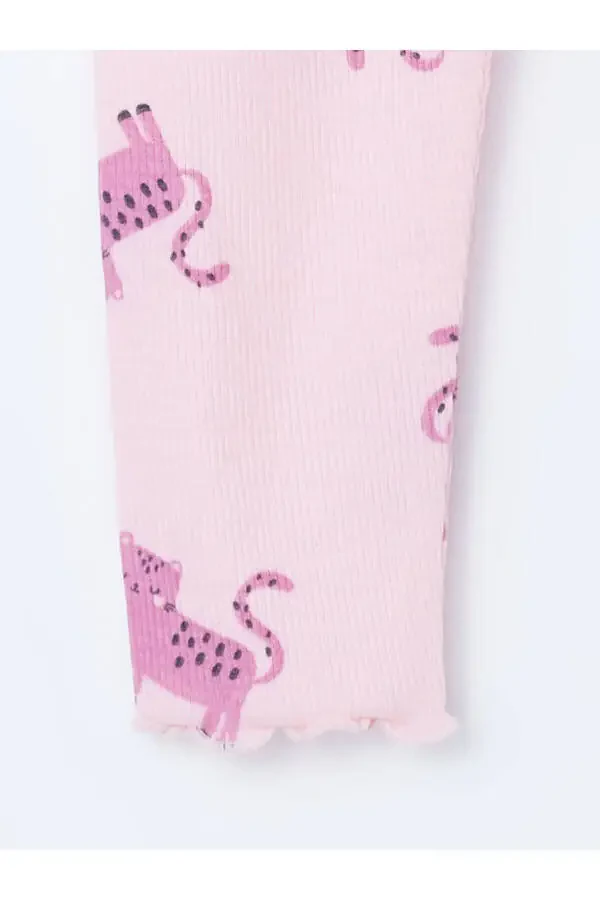 Biskvit Yaka Baskılı Qiz Bebek Pijama Takımı - 6