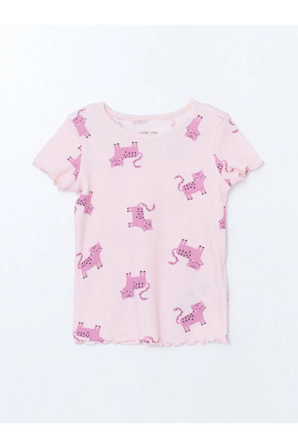 Biskvit Yaka Baskılı Qiz Bebek Pijama Takımı - 2