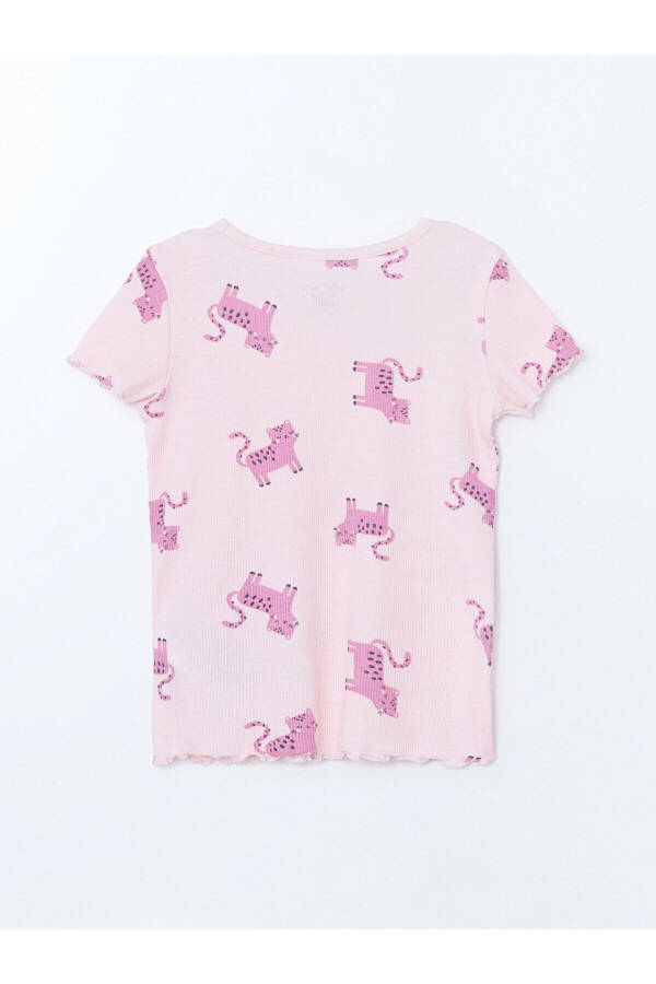 Biskvit Yaka Baskılı Qiz Bebek Pijama Takımı - 4