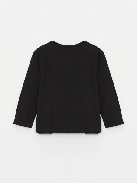 Bisiklet Yoqali Ataturk Bosmali Qiz Chaqaloq Futbolkasi - Qora - 6