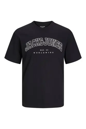 Biskvit Yoqa Logotip Bosmali футболka Qora-Qora - JACK & JONES (1)