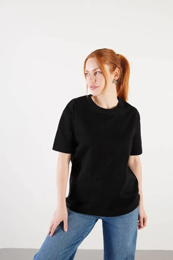 Bismik Yaka Qisqa Kollu Basic T-shirt P30312-İ13 - 2