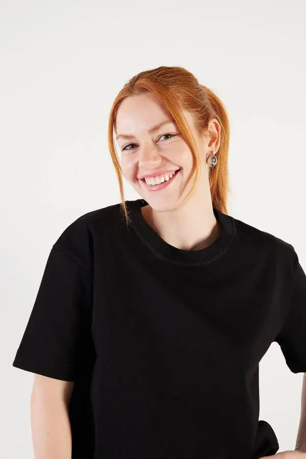 Bismik Yaka Qisqa Kollu Basic T-shirt P30312-İ13 - 3