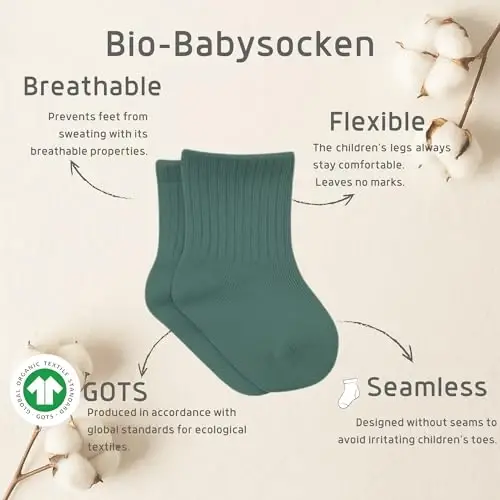 bistyle Baby Grip Ankle Socks 6 Pairs | Newborn Infant Toddlers Sock Organic Cotton | Kids Boys Girls Ankle - 3