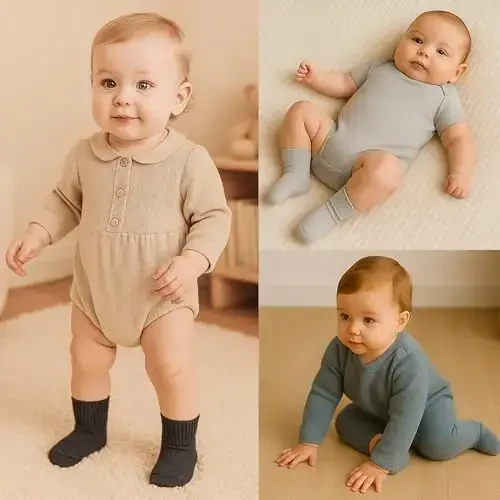 bistyle Baby Grip Ankle Socks 6 Pairs | Newborn Infant Toddlers Socks Organic Cotton | Kids Boys Girls Ankle - 2