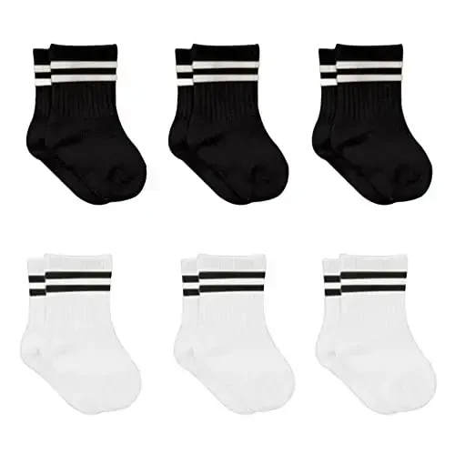 bistyle Baby Grip Ankle Socks 6 Pairs | Newborn Infant Toddlers Socks Organic Cotton | Kids Boys Girls Ankle - 6
