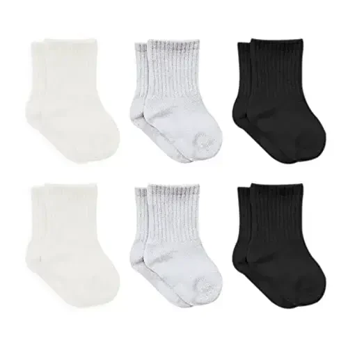bistyle Baby Grip Ankle Socks 6 Pairs | Newborn Infant Toddlers Socks Organic Cotton | Kids Boys Girls Ankle - 6