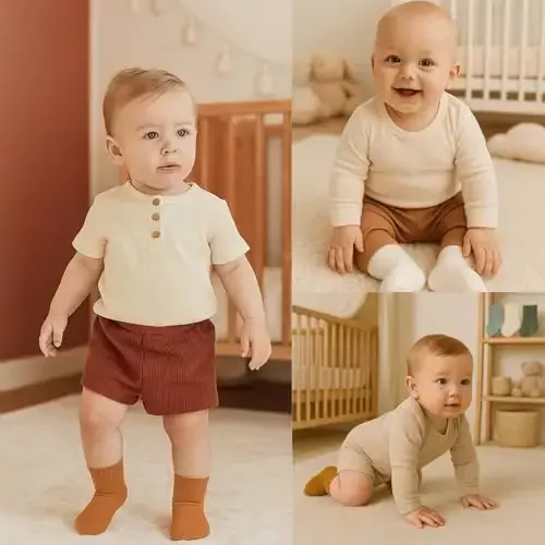 bistyle Baby Grip To'piqlari Paypoqlari 6 Juft | Yangi tug'ilgan chaqaloqlar uchun paypoqlar organik paxta | Bolalar o'g'il bolalar qizlar to'piqlari - 6