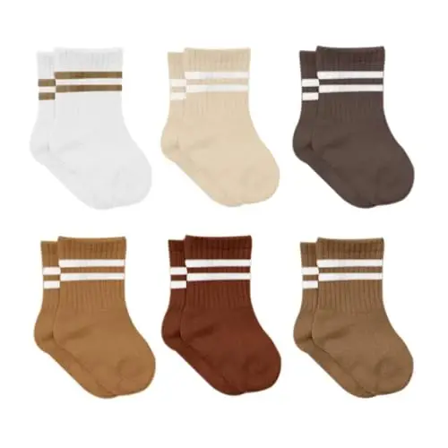 bistyle Baby Grip Ankle Socks 6 Pairs | Newborn Infant Toddlers Socks Organic Cotton | Kids Boys Girls Ankle - 4