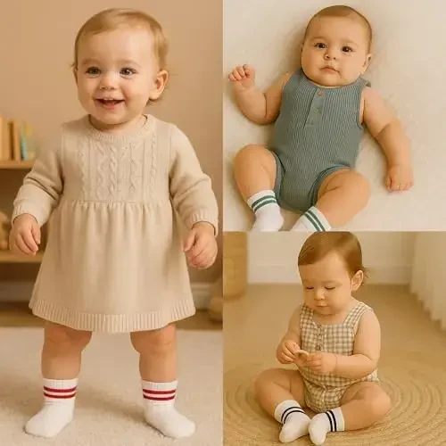 bistyle Baby Grip To'piqlari Paypoqlari 6 juft | Yangi tug'ilgan chaqaloqlar uchun paypoqlar Organik paxta | Bolalar o'g'il qizlar to'piqlari - 2