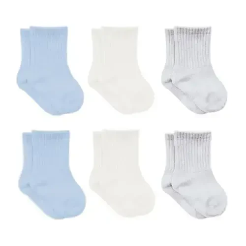 bistyle Baby Grip Ankle Socks 6 Pairs | Newborn Infant Toddlers Socks Organic Cotton | Kids Boys Girls Ankle - 4