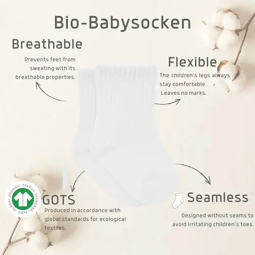 bistyle Baby Grip To'piqlik Paypoqlar 6 Juft | Yangi tug'ilgan chaqaloqlar uchun paypoqlar organik paxta | Bolalar o'g'il bolalar qizlar To'piqlik 