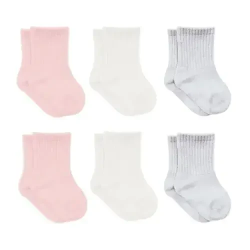 bistyle Baby Grip Ankle Socks 6 Pairs | Newborn Infant Toddlers Socks Organic Cotton | Kids Boys Girls Ankle - 6