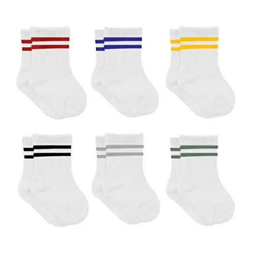 bistyle Baby Grip Ankle Socks 6 Pairs | Newborn Infant Toddlers Socks Organic Cotton | Kids Boys Girls Ankle - 6