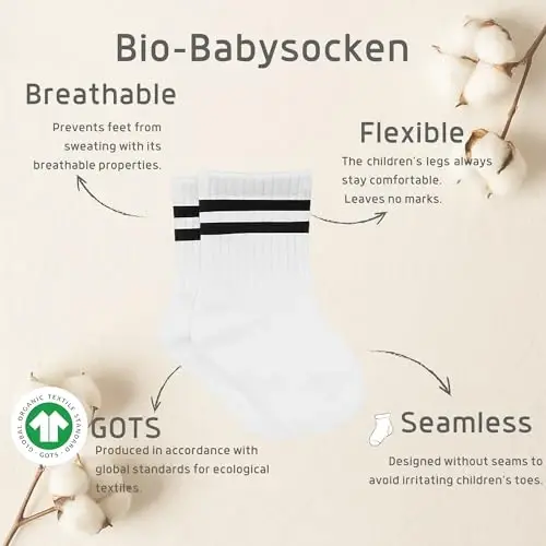 bistyle Baby Grip Ankle Socks 6 Pairs | Newborn Infant Toddlers Socks Organic Cotton | Kids Boys Girls Ankle - 1
